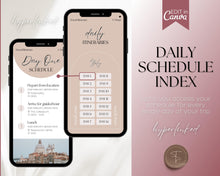 Load image into Gallery viewer, MOBILE Travel Itinerary Template | Create Your Travel Guide Itinerary for Weekend Trips, Birthdays, Girls Trips with Canva