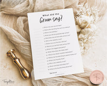 Load image into Gallery viewer, 'What did the Groom Say?' Bridal Shower Game Printable
