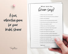 Load image into Gallery viewer, 'What did the Groom Say?' Bridal Shower Game Printable