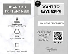 Load image into Gallery viewer, Family Meeting Guide - 12pg Printable Bundle with Meeting Agenda | Family Calendar, Household Planner & Home Organization | Mono