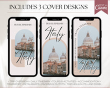 Load image into Gallery viewer, MOBILE Travel Itinerary Template | Create Your Travel Guide Itinerary for Weekend Trips, Birthdays, Girls Trips with Canva