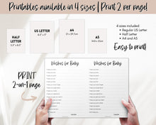 Load image into Gallery viewer, 40 Baby Shower Games Printable BUNDLE | Gender Neutral Baby Shower Activity for Woodland, Boho, Neutral Theme Baby Showers