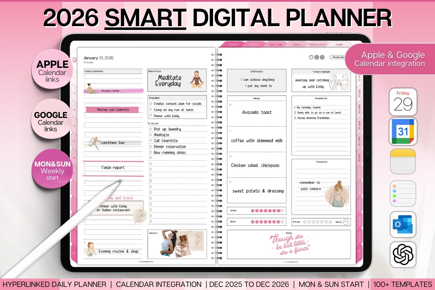 2026 Digital Planner | 2026 Green GoodNotes iPad Planner