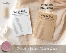 Load image into Gallery viewer, 'Does the Bride Really Know the Groom?' Bridal Shower Game Printable