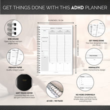 Load image into Gallery viewer, ADHD Daily Planner for Neurodivergent Adults - Productivity Daily Planner & Task Management to Stay Organized and Focused | A5 Mono
