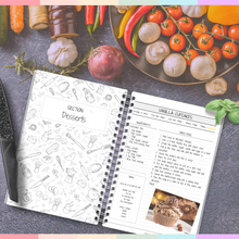 Load image into Gallery viewer, Recipe Notebook & Family Cookbook: Blank Recipe Book to Create and Organize Your Own Personalized Recipe Collection | A4 Mono