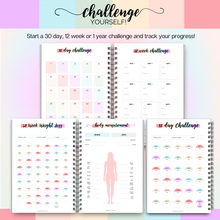 Load image into Gallery viewer, 12 Month Weight Loss Journal for Women | Pounds Lost & Body Measurements Tracker | A5