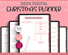 Load image into Gallery viewer, 2024 Digital Christmas Planner | Xmas Holiday Checklist, Shopping List, To Do List for GoodNotes & iPad | Pink