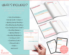 Load image into Gallery viewer, Family Meeting Guide - 12pg Printable Bundle with Meeting Agenda | Family Calendar, Household Planner & Home Organization | Colorful Sky