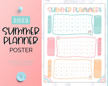 Load image into Gallery viewer, Kids Summer Calendar 2023 | Summer Poster, Summer Countdown, Printable Planner & Checklist | Colorful Sky