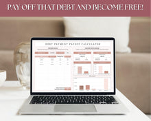 Load image into Gallery viewer, Dave Ramsey Debt Snowball Calculator | Google Sheets Debt Payoff Automated Tracker Template | Budget Planner Spreadsheet | Lux