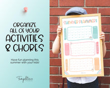 Load image into Gallery viewer, Kids Summer Calendar 2023 | Summer Poster, Summer Countdown, Printable Planner & Checklist | Colorful Sky