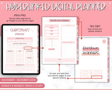 Load image into Gallery viewer, 2024 Digital Christmas Planner | Xmas Holiday Checklist, Shopping List, To Do List for GoodNotes & iPad | Pink