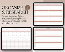 Load image into Gallery viewer, Digital Ultimate Travel Planner | Google Sheets Editable Travel Spreadsheet, Trip Expense Tracker, Packing List, Vacation Schedule | Nude