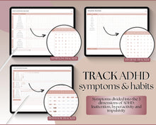 Load image into Gallery viewer, ADHD Planner Spreadsheet for Neurodivergent Adults | Google Sheets Daily & Weekly Planner, Symptom Tracker, Brain Dump & To Do Lists | Nude