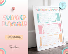 Load image into Gallery viewer, Kids Summer Calendar 2023 | Summer Poster, Summer Countdown, Printable Planner & Checklist | Colorful Sky