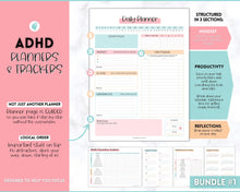 Load image into Gallery viewer, Ultimate ADHD Planner Bundle | Printable ADHD Neurodivergent Daily Life Planner, Fitness, Goal, Finances & Budget, Self Care Planner | Colorful Sky