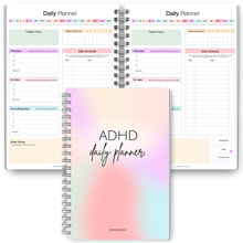 Load image into Gallery viewer, ADHD Daily Planner for Neurodivergent Adults - Productivity Daily Planner & Task Management to Stay Organized and Focused | A5 Pastel Rainbow