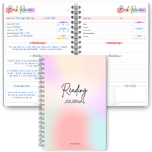 Load image into Gallery viewer, Reading Journal for Book Lovers | Log Book to Summarize, Review and Rate the Books you've Read | A5 Pastel Rainbow