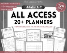 Load image into Gallery viewer, ALL ACCESS template pack for the reMarkable 2 | 2025 Daily Planner, Digital To Do List, Meeting Minutes, Journal & Notebook, Calendar, Tasks