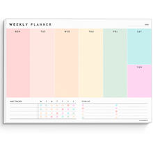 Load image into Gallery viewer, Weekly Planner Notepad - Daily, Weekly Schedule, To Do List Desk Pad, Productivity Planner & Time Management, ADHD Planner | 50 Undated Tear Away Sheets | A4 Colorful