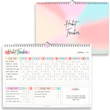 Load image into Gallery viewer, Habit Tracker Calendar – Daily, Weekly & Monthly Habit & Goal Tracker, Wire-Bound Planner with Colorful Design, Premium 250gsm Paper | A5