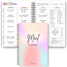 Load image into Gallery viewer, Weekly Meal Planner & Food Diary | Food Journal for Tracking Meals & Shopping, Grocery List | Meal Prep Planner | A5 Rainbow