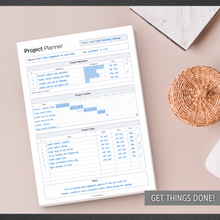Load image into Gallery viewer, Project Planner Notepad - Project Management Organizer Desk Pad - Manage Project Tasks and Meeting Deadlines Effectively - 50 Sheets of Premium 120gsm Paper | Management | A4 Mono