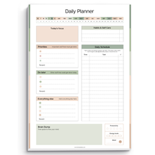 Load image into Gallery viewer, ADHD Daily Planner Notepad for Neurodivergent Adults - Productivity Daily Planner Desk Pad & Task Management to Stay Organized and Focused | 50 Undated Tear Away Sheets A4