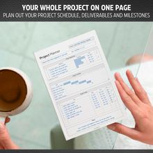 Load image into Gallery viewer, Project Planner Notepad - Project Management Organizer Desk Pad - Manage Project Tasks and Meeting Deadlines Effectively - 50 Sheets of Premium 120gsm Paper | Management | A4 Mono