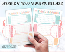Load image into Gallery viewer, Kids Summer Calendar 2023 | Summer Poster, Summer Countdown, Printable Planner & Checklist | Colorful Sky