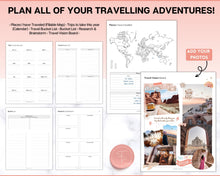 Load image into Gallery viewer, Ultimate Travel Planner Bundle | 30 Templates for Trip and Vacation Planning, Roadtrip Diary, and Holiday Journal - Includes Packing Lists!