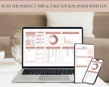 Load image into Gallery viewer, Digital Ultimate Travel Planner | Google Sheets Editable Travel Spreadsheet, Trip Expense Tracker, Packing List, Vacation Schedule | Nude