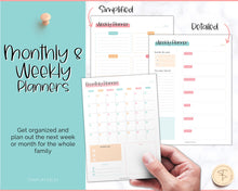 Load image into Gallery viewer, Family Meeting Guide - 12pg Printable Bundle with Meeting Agenda | Family Calendar, Household Planner & Home Organization | Colorful Sky