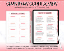 Load image into Gallery viewer, 2024 Digital Christmas Planner | Xmas Holiday Checklist, Shopping List, To Do List for GoodNotes & iPad | Pink