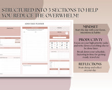 Load image into Gallery viewer, ADHD Planner Spreadsheet for Neurodivergent Adults | Google Sheets Daily & Weekly Planner, Symptom Tracker, Brain Dump & To Do Lists | Nude