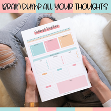 Load image into Gallery viewer, Brain Dump Notepad, A4 Productivity Planner for To Do Lists, Priorities, Follow Ups & Daily Task Organisation