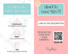 Load image into Gallery viewer, Family Meeting Guide - 12pg Printable Bundle with Meeting Agenda | Family Calendar, Household Planner & Home Organization | Colorful Sky