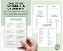 Load image into Gallery viewer, 50pg Maid of Honor Planner Bundle - Matron of Honor Wedding Planner | To Do List for Bridal Showers & Bachelorette | Green