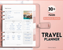 Load image into Gallery viewer, Ultimate Travel Planner Bundle | 30 Templates for Trip and Vacation Planning, Roadtrip Diary, and Holiday Journal - Includes Packing Lists!