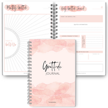 Load image into Gallery viewer, Gratitude & Mindfulness Journal | Gratitude Template, Self Care Planner, Positivity Diary, Daily Journal, Gratitude Jar, Wellness, Manifestation Journal | A5 Pink Watercolor