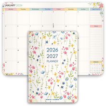 Load image into Gallery viewer, 2026-2027 Pocket Planner | Small A6 Size - Fits in Your Bag | Two-Year Calendar | Premium 120gsm Paper | Portable & Durable Design