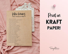 Load image into Gallery viewer, 'Who Knows the Couple Best' Bridal Shower Game Printable
