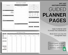 Load image into Gallery viewer, ADHD Planner Spreadsheet for Neurodivergent Adults | Google Sheets Daily & Weekly Planner, Symptom Tracker, Brain Dump & To Do Lists | Mono