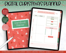 Load image into Gallery viewer, 2024 Digital Christmas Planner | Xmas Holiday Checklist, Shopping List, To Do List for GoodNotes & iPad