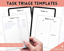 Load image into Gallery viewer, Task Triage: Prioritize and Organize with To-Do List, Brain Dump, and Task Tracker - Printable and Digital Planning Templates | Mono