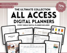 Load image into Gallery viewer, All Access Digital Planner BUNDLE! 15+ GoodNotes Planners | 2025 Daily Weekly Planner | Undated | Perfect for Student, Notebook, Fitness, Travel, Budget, iPad & ADHD | Mono