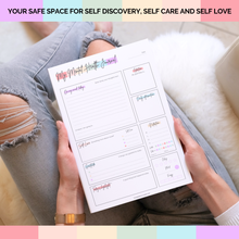Load image into Gallery viewer, Mental Health Journal | Daily Gratitude, Self Care, Intentions, Affirmations and Nutrition | A5