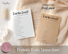 Load image into Gallery viewer, 'Find the Guest' Bridal Shower Game Printable