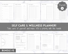 Load image into Gallery viewer, Ultimate ADHD Planner Bundle | Printable ADHD Neurodivergent Daily Life Planner, Fitness, Goal, Finances & Budget, Self Care Planner | Mono
